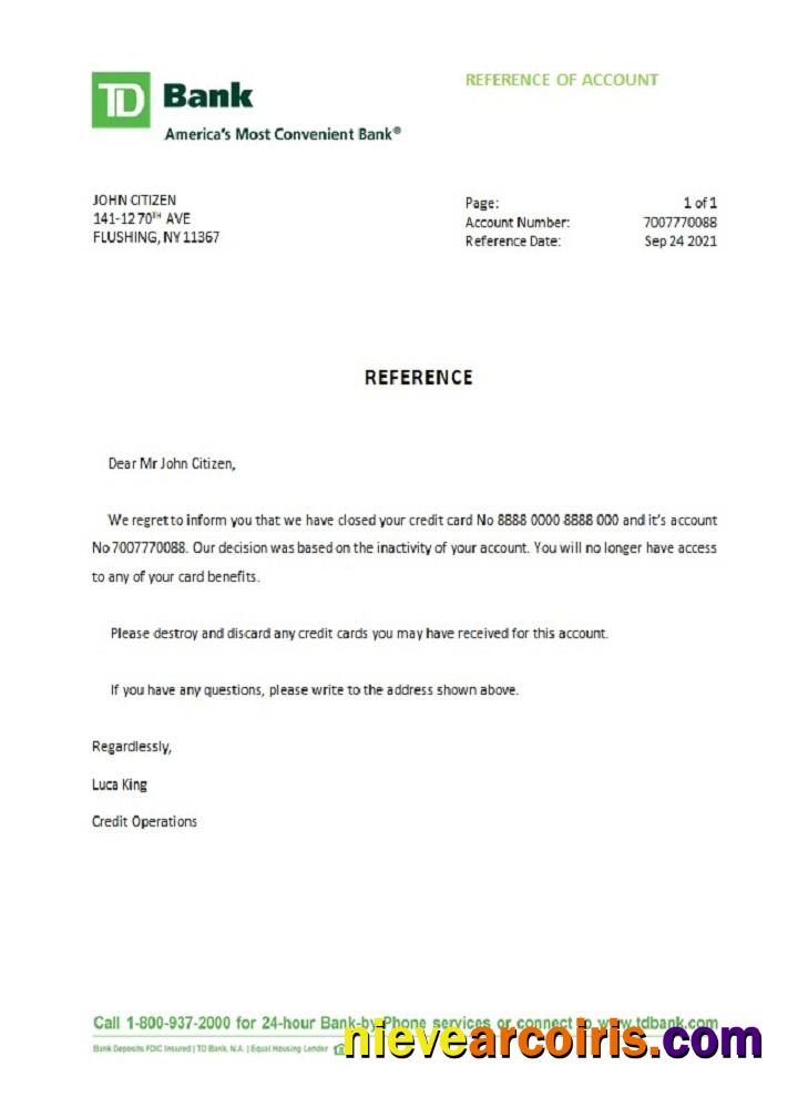 USA TD closure reference